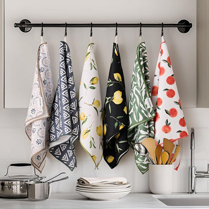 RECYCO Waffle Kitchen Towel Set of 2 - Quick Dry Microfiber Sustainable Dish Towels - Ultra Absorbent Reusable Cleaning Tea Towels - Lightweight Hand Towels,16”x 28”, Lemon Grove