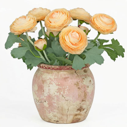Yellow Ranunculus Artificial Flowerswith Real Touch Stem, Fake Ranunculus Flowers (Creamy Yellow, 6pcs)