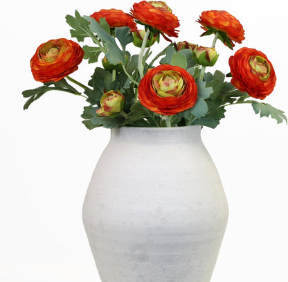 Yellow Ranunculus Artificial Flowerswith Real Touch Stem, Fake Ranunculus Flowers (Creamy Yellow, 6pcs)