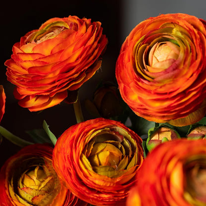 Yellow Ranunculus Artificial Flowerswith Real Touch Stem, Fake Ranunculus Flowers (Creamy Yellow, 6pcs)