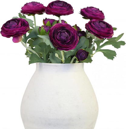 Yellow Ranunculus Artificial Flowerswith Real Touch Stem, Fake Ranunculus Flowers (Creamy Yellow, 6pcs)