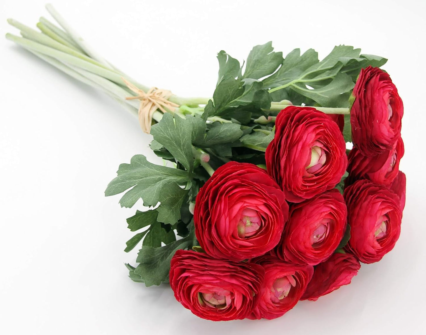Yellow Ranunculus Artificial Flowerswith Real Touch Stem, Fake Ranunculus Flowers (Creamy Yellow, 6pcs)