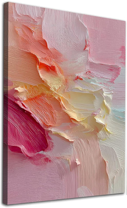 Pink Abstract Wall Art Yellow Abstract Poster Colorful Abstracts Prints Color Block Art Colorful Pastel Pink Prints Abstracts Oil Painting On Canvas Modern Yellow And White Poster 16x24inchx2 No Frame