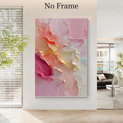 Pink Abstract Wall Art Yellow Abstract Poster Colorful Abstracts Prints Color Block Art Colorful Pastel Pink Prints Abstracts Oil Painting On Canvas Modern Yellow And White Poster 16x24inchx2 No Frame