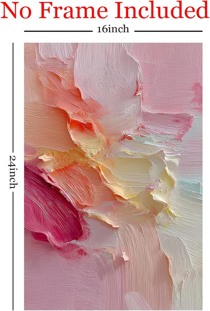 Pink Abstract Wall Art Yellow Abstract Poster Colorful Abstracts Prints Color Block Art Colorful Pastel Pink Prints Abstracts Oil Painting On Canvas Modern Yellow And White Poster 16x24inchx2 No Frame