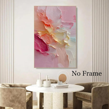 Pink Abstract Wall Art Yellow Abstract Poster Colorful Abstracts Prints Color Block Art Colorful Pastel Pink Prints Abstracts Oil Painting On Canvas Modern Yellow And White Poster 16x24inchx2 No Frame