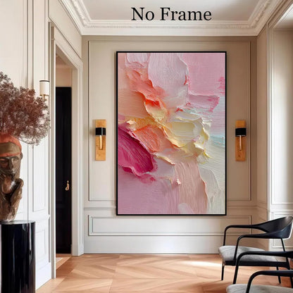 Pink Abstract Wall Art Yellow Abstract Poster Colorful Abstracts Prints Color Block Art Colorful Pastel Pink Prints Abstracts Oil Painting On Canvas Modern Yellow And White Poster 16x24inchx2 No Frame