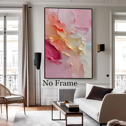 Pink Abstract Wall Art Yellow Abstract Poster Colorful Abstracts Prints Color Block Art Colorful Pastel Pink Prints Abstracts Oil Painting On Canvas Modern Yellow And White Poster 16x24inchx2 No Frame
