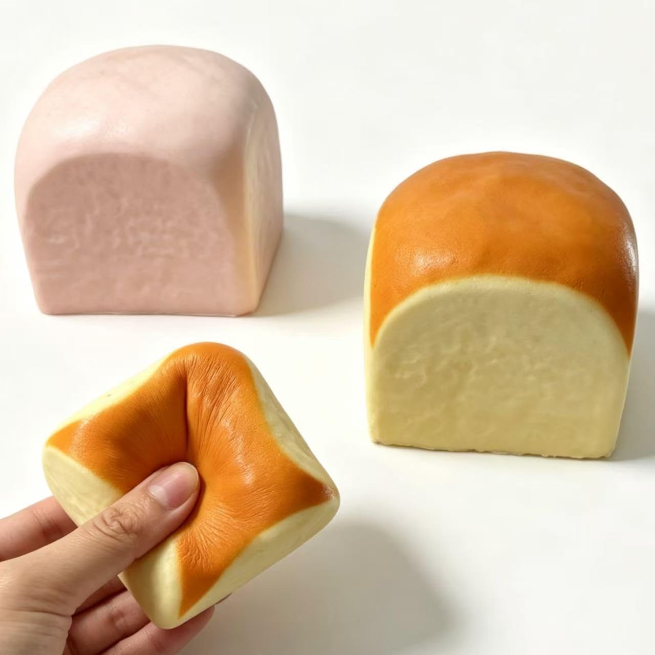 Butter Slow Rising Squishy，Squishy Toy,Dumpling Stress Balls,Fidget Toy (Pink Yellow Hawaiian Roll squishy) | butter squishy Party Favor Gift squeeze toy cheese squishy back to school