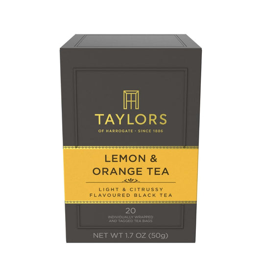 Lemon & Orange, Black Tea, Individually Wrapped Bags, 20 Count (Pack of 1), Citrussy, Fragrant and Light, Caffeinated, Enjoy Hot or Iced, 20 Teabags