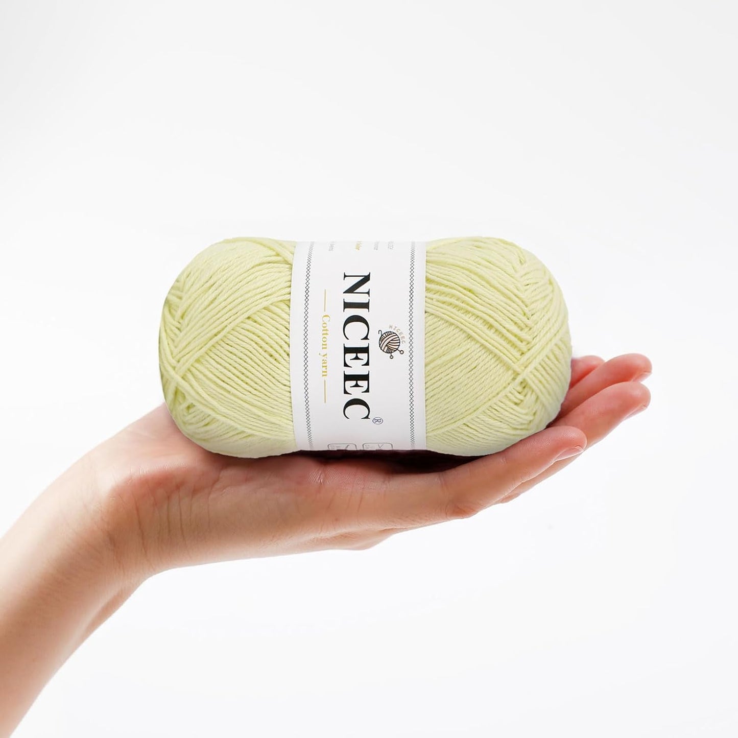 4 Skeins Soft Baby Cotton Yarn- Light Yellow | 4 Ply, DIY Craft, Fingering Weight, Blanket Yarn for Crochet & Knitting, Total 700yds/7.05oz