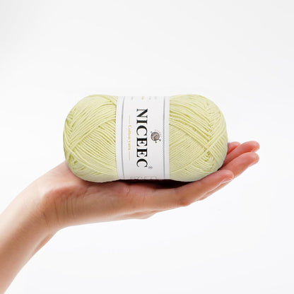 4 Skeins Soft Baby Cotton Yarn- Light Yellow | 4 Ply, DIY Craft, Fingering Weight, Blanket Yarn for Crochet & Knitting, Total 700yds/7.05oz