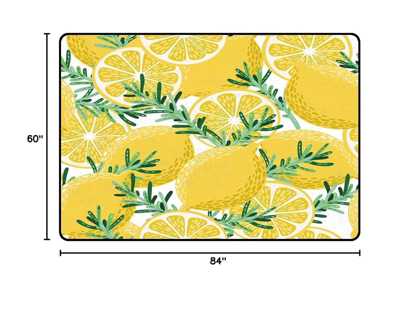 Lemon Rug Yellow Area Rugs for Bedroom Dorm Living Room Lemon Tree Throw Rug Floor Mat Pad Doormat Carpet, 5' x 7'(150 x 210cm)