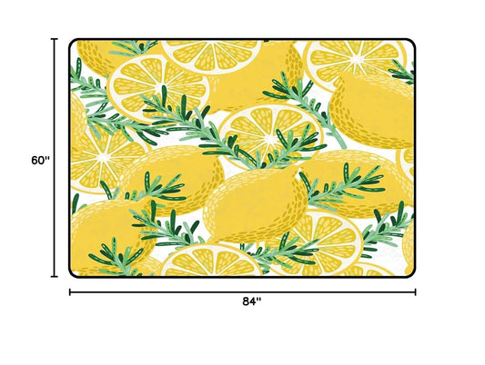 Lemon Rug Yellow Area Rugs for Bedroom Dorm Living Room Lemon Tree Throw Rug Floor Mat Pad Doormat Carpet, 5' x 7'(150 x 210cm)