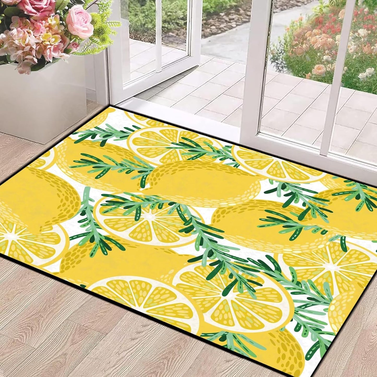 Lemon Rug Yellow Area Rugs for Bedroom Dorm Living Room Lemon Tree Throw Rug Floor Mat Pad Doormat Carpet, 5' x 7'(150 x 210cm)