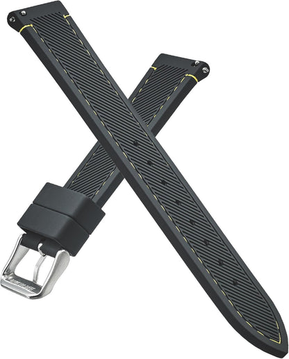 ALPINE Sporty Smooth Silicone Stitched Watch Band - Replacement Rubber Watch Bands - Quick Release Waterproof Watch Straps for Women & Men - Compatible with Regular & Smart Watch Bands