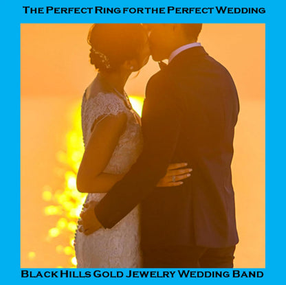 10k Gold Victorian Style Wedding Band for Women, Black Hills Gold Motif Jewelry with 12k Green and Rose Gold Accents, Genuine 10 Karat Gold Ring with Gift Box