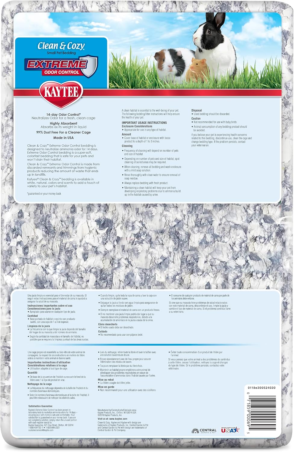 Clean & Cozy Extreme Odor Control Bedding, Made for Small Animals, 40 Liters