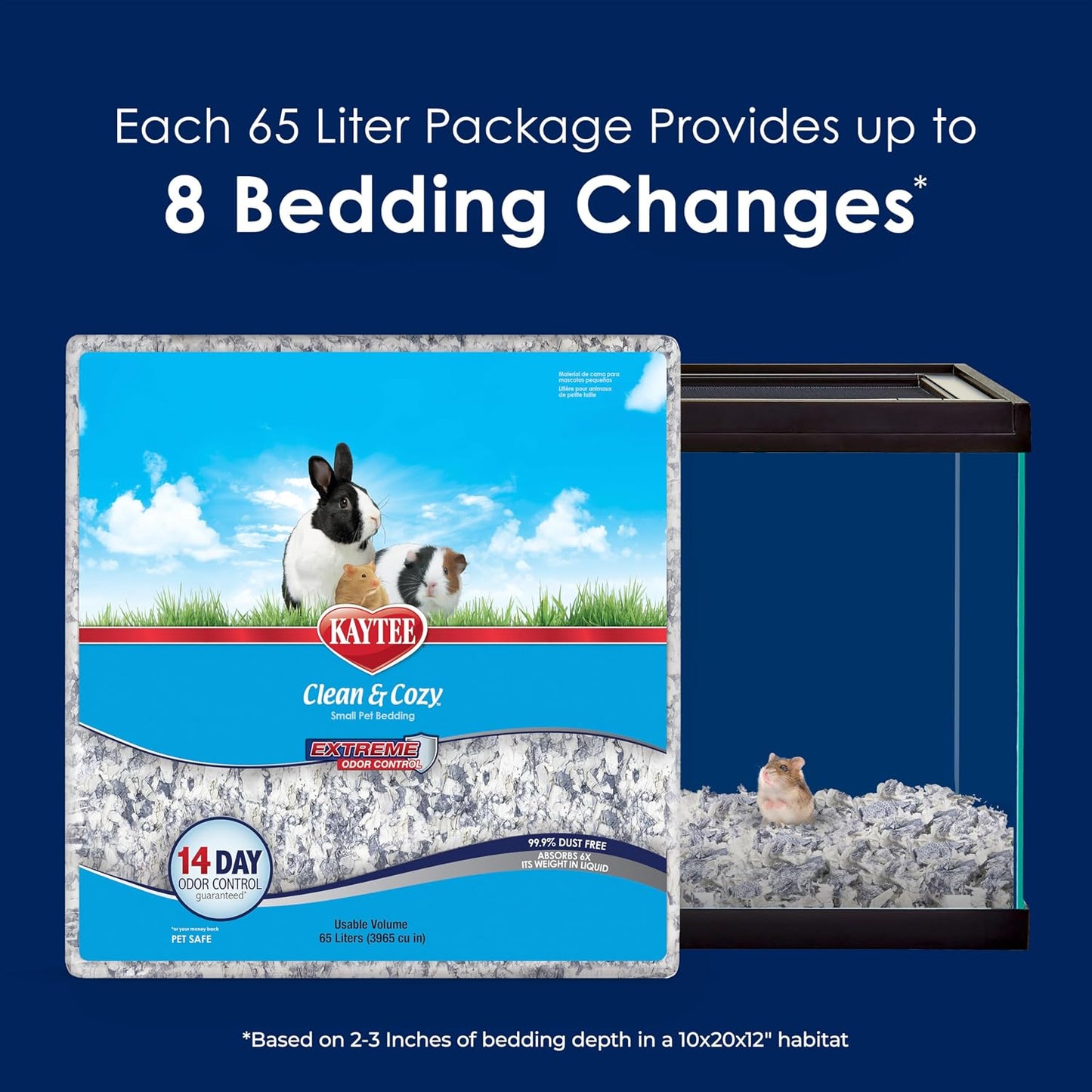 Clean & Cozy Extreme Odor Control Bedding, Made for Small Animals, 40 Liters