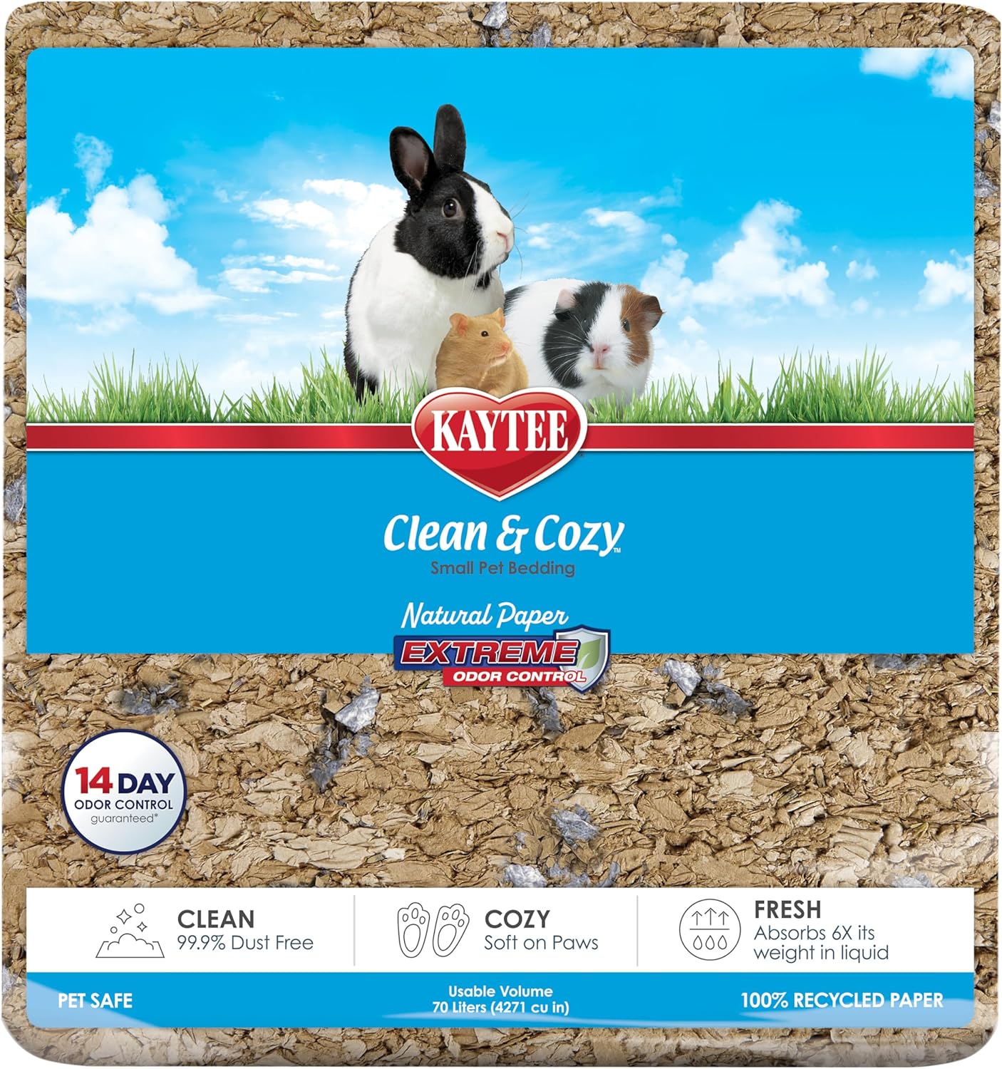 Clean & Cozy Extreme Odor Control Bedding, Made for Small Animals, 40 Liters