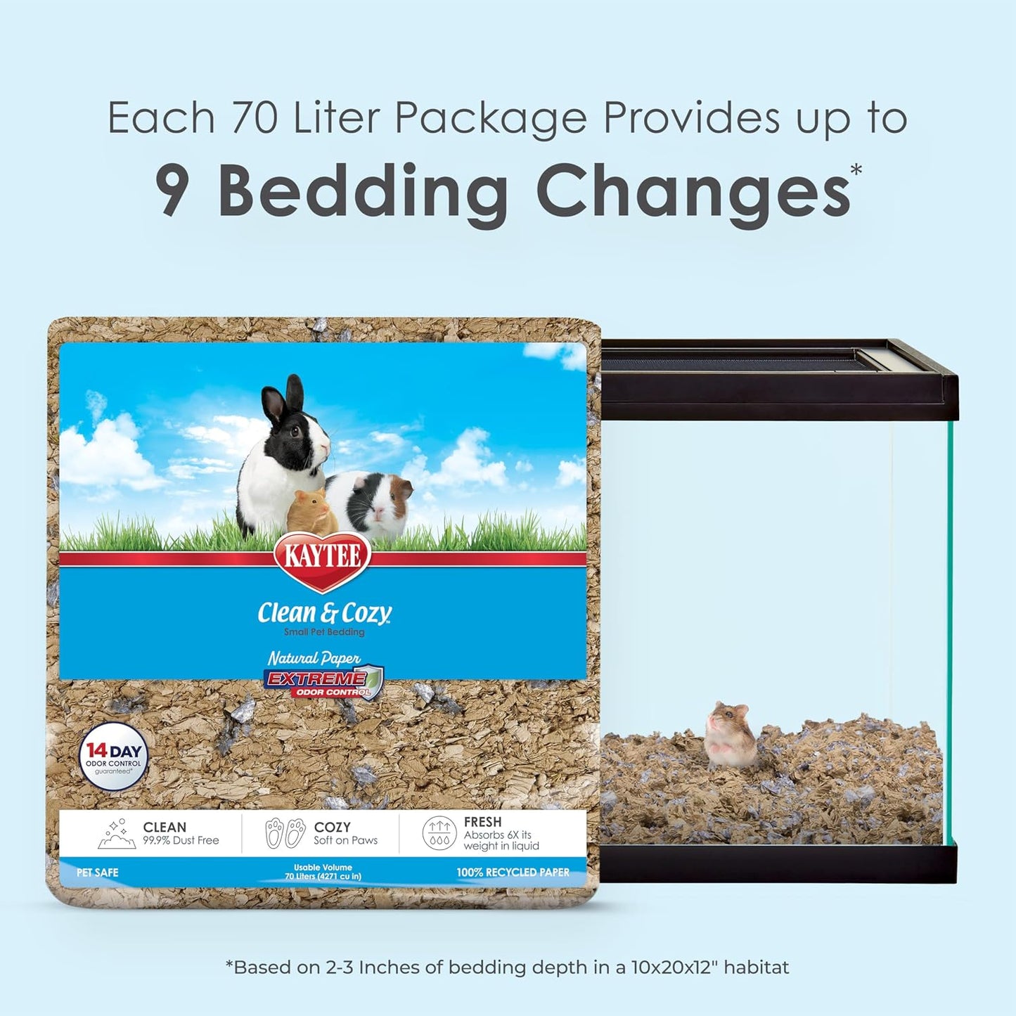 Clean & Cozy Extreme Odor Control Bedding, Made for Small Animals, 40 Liters
