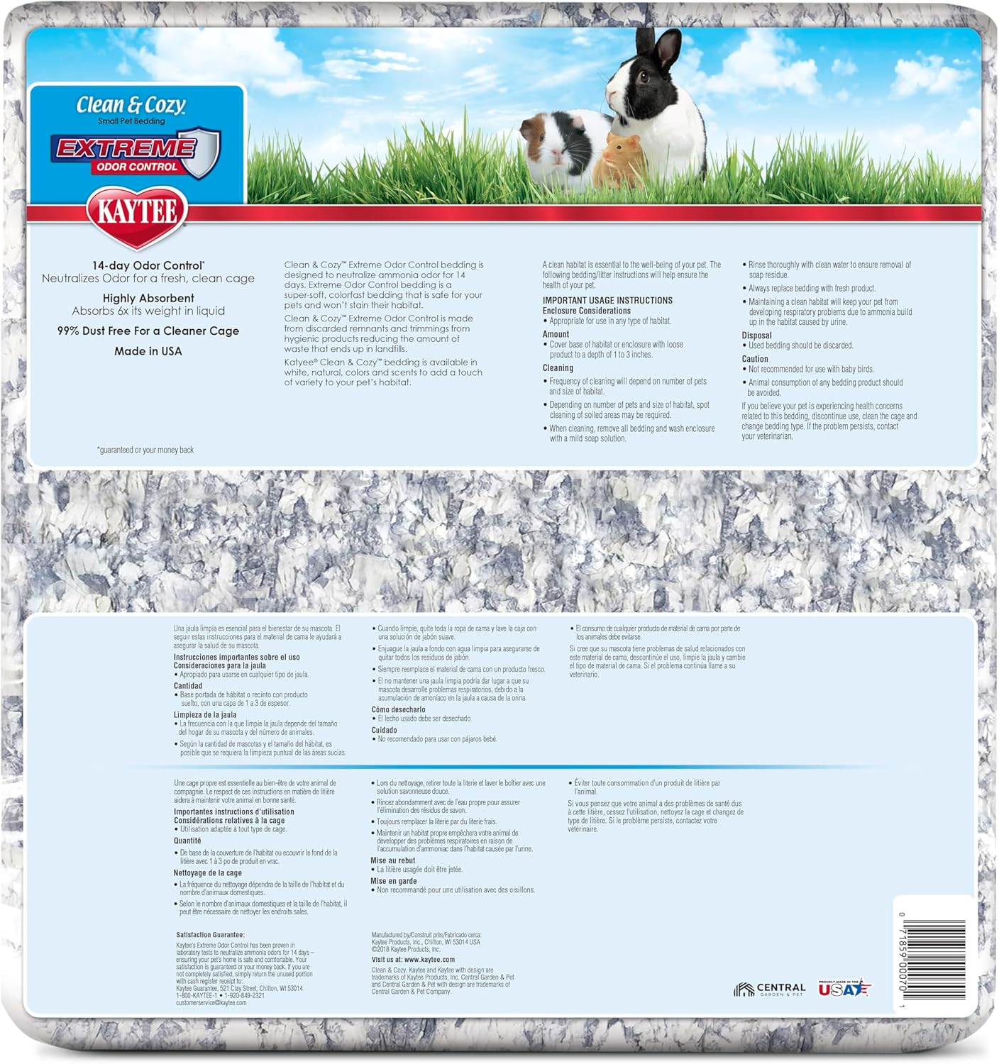 Clean & Cozy Extreme Odor Control Bedding, Made for Small Animals, 40 Liters