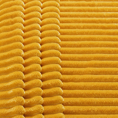 PAVILIA Super Soft Fleece Throw Blanket Yellow Mustard, Luxury Fuzzy Plush Flannel Throw, Warm Cozy Ribbed Microfiber Blanket for Sofa Couch Bed, Lightweight Striped Blanket, Yellow, 50x60