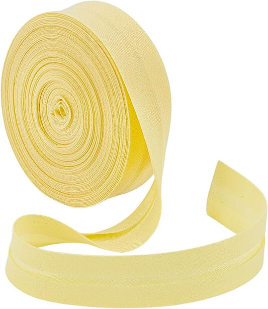 11 Yard Single Fold Bias Tape, Yellow Quilting Ribbon Trim, Hemming Tape for Apron, Coat, Crafts, Sewing Supplies, Garment Accessories
