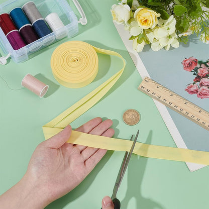 11 Yard Single Fold Bias Tape, Yellow Quilting Ribbon Trim, Hemming Tape for Apron, Coat, Crafts, Sewing Supplies, Garment Accessories
