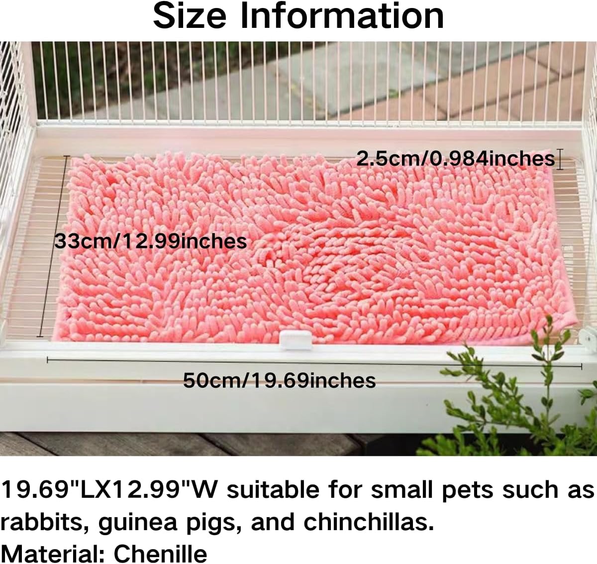 2PCS Guinea Pig Liner Washable Rabbit Cage Liner Guinea Pig Fleece Mats Reusable Bedding Pee Pads for Ferret Bunny Chinchilla Small Animals (Yellow,19.69" LX12.99 W)