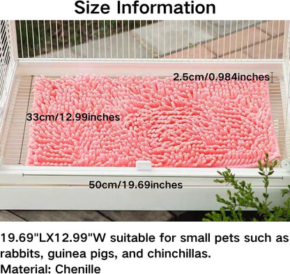 2PCS Guinea Pig Liner Washable Rabbit Cage Liner Guinea Pig Fleece Mats Reusable Bedding Pee Pads for Ferret Bunny Chinchilla Small Animals (Yellow,19.69" LX12.99 W)
