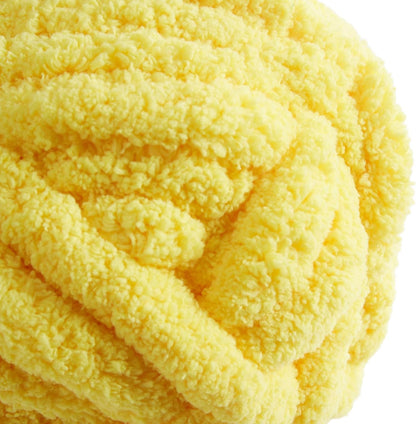 Chunky Yarn for Hand Knitting, Soft Jumbo Chenille Yarn, 8 Pack | Yellow,Bulky Fluffy Yarn for Crocheting Blankets, Scarves & DIY Crafts, 28 Yards, 8 Ounces Each