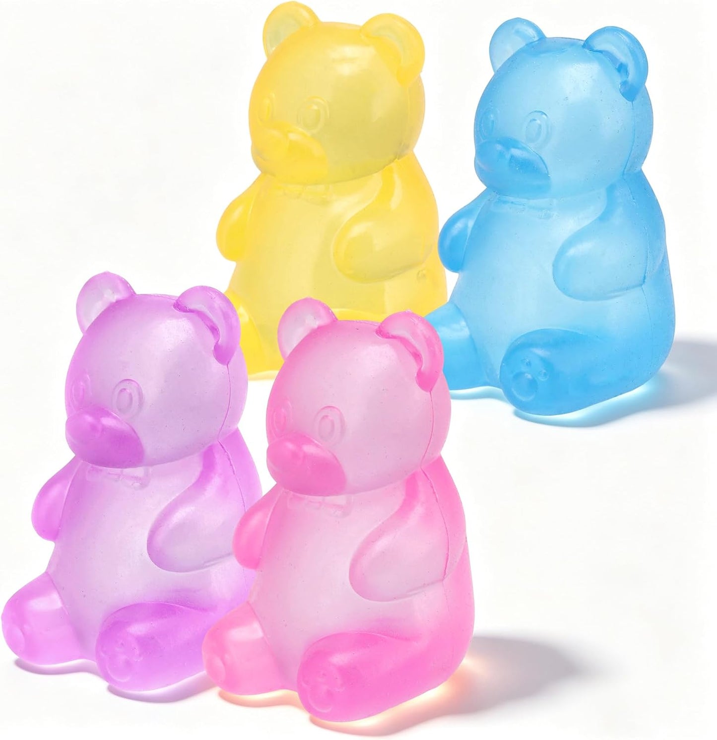 4pcs Cute Bear Squishy Toys, Stress Relief Squeeze Toys, Soft Squishies Fidget Toys, Anxiety Relief Sensory Toys for Kids Adults, Party Favors Birthday Gifts Classroom Prizes
