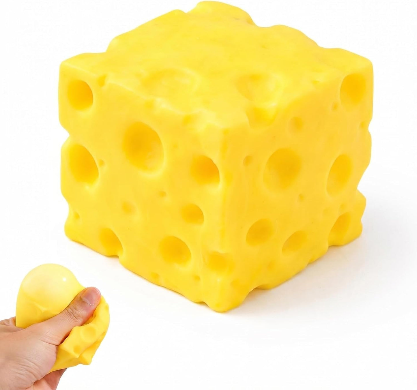 Yellow Cheese-Shaped Squishy Toy, Adult Stress Ball, Soft Creative Toy, Soft Silicone Sensory Toy, Themed Cheese-Shaped Soft Silicone Toy, relieves Stress, Promotes Relaxation