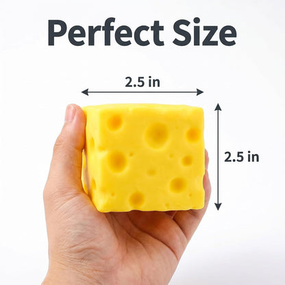 Yellow Cheese-Shaped Squishy Toy, Adult Stress Ball, Soft Creative Toy, Soft Silicone Sensory Toy, Themed Cheese-Shaped Soft Silicone Toy, relieves Stress, Promotes Relaxation