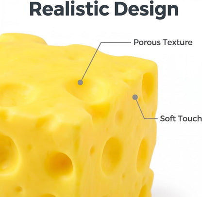 Yellow Cheese-Shaped Squishy Toy, Adult Stress Ball, Soft Creative Toy, Soft Silicone Sensory Toy, Themed Cheese-Shaped Soft Silicone Toy, relieves Stress, Promotes Relaxation