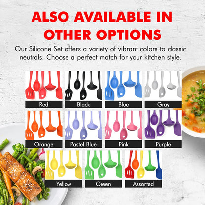Premium Silicone Kitchen Tool and Utensil Set, 5 Piece, Yellow