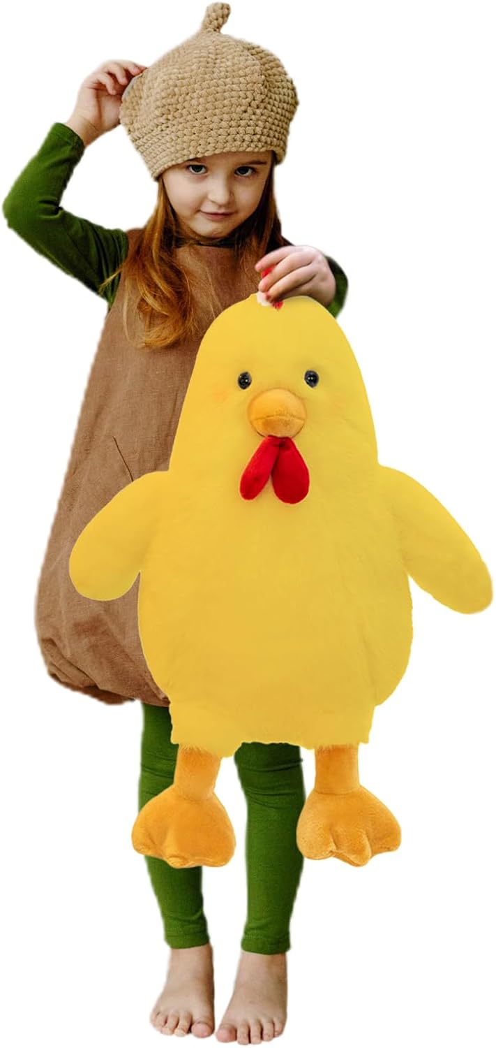 Soft Chicken Plush Toy, Stuffed Animal Gift for Kid (Yellow,23in) | Farm Animal Cuddler Plush Toy for Kids' Room Cozy Decor - Ideal Stuffed Gift for Valentine's Day Children's Day and Christmas