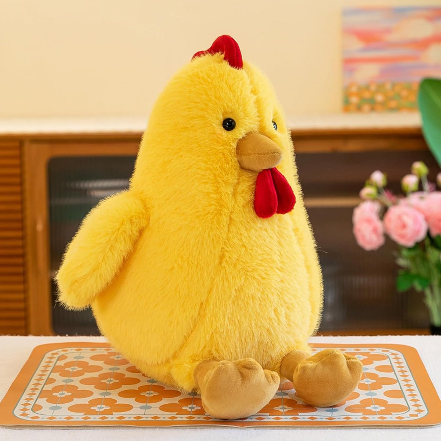 Soft Chicken Plush Toy, Stuffed Animal Gift for Kid (Yellow,23in) | Farm Animal Cuddler Plush Toy for Kids' Room Cozy Decor - Ideal Stuffed Gift for Valentine's Day Children's Day and Christmas