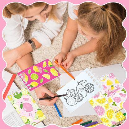 JIUGUOBAO 24 Pcs Lemon Mini Spiral Notebooks Lemon Pocket Notepads Journal Memo Pads for Lemonade Birthday Party Favors Gifts Goodie Bag Office School Classroom Rewards
