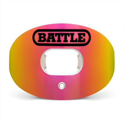Sports Iridescent Oxygen Football Mouthguard, Chrome Yellow/Red | Maximum protection, Safe secure comfortable fit, Breathable built-in airflow channels, No boil required, Advanced composite