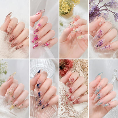 10 Boxes Dried Nail Flowers, Natural Pressed Flowers for Nail Art Tiny Dried Flowers for Resin Crafts Mini Dry Flower Manicure Decorations for Spring & Floral Nails Art Designs