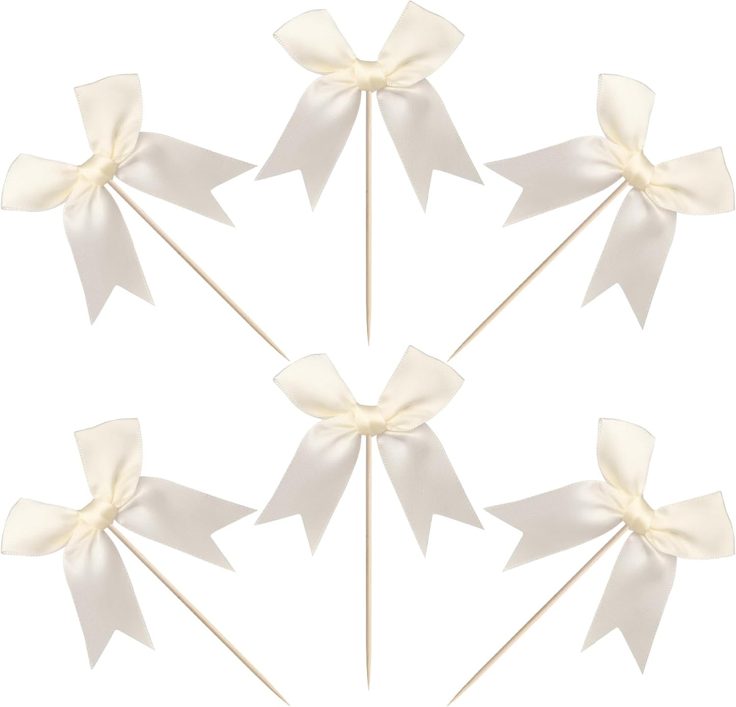 24 PCS Bow Cupcake Toppers Bow Cupcake Picks Bowknot Birthday Party Decorations Bowknot Cake Dessert Picks for Baby Shower Birthday Wedding Bridal Engagement Party Cake Decorations Supplies Yellow