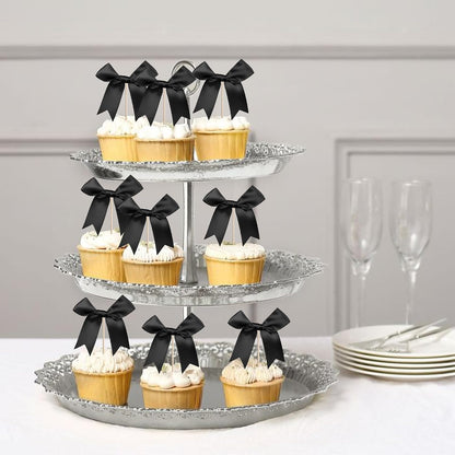24 PCS Bow Cupcake Toppers Bow Cupcake Picks Bowknot Birthday Party Decorations Bowknot Cake Dessert Picks for Baby Shower Birthday Wedding Bridal Engagement Party Cake Decorations Supplies Yellow
