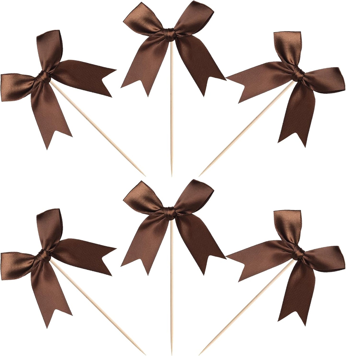 24 PCS Bow Cupcake Toppers Bow Cupcake Picks Bowknot Birthday Party Decorations Bowknot Cake Dessert Picks for Baby Shower Birthday Wedding Bridal Engagement Party Cake Decorations Supplies Yellow