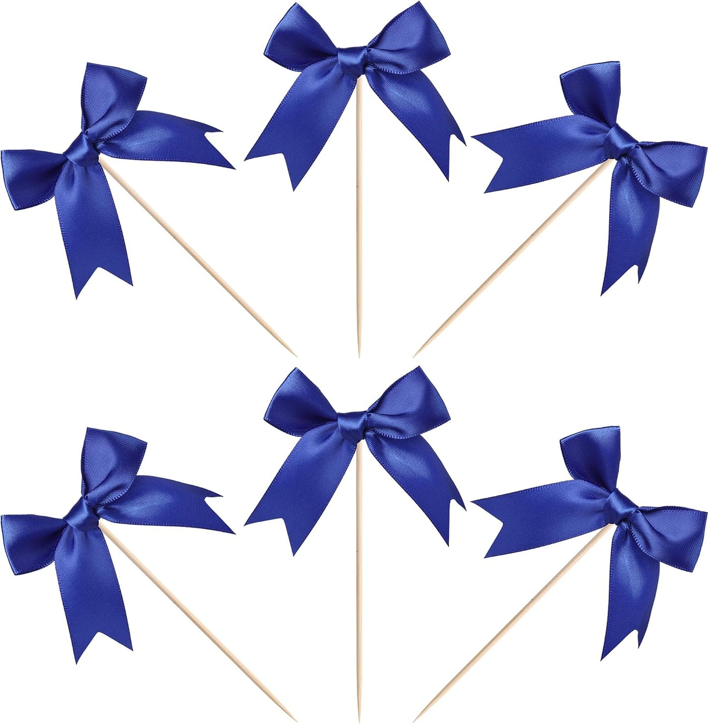 24 PCS Bow Cupcake Toppers Bow Cupcake Picks Bowknot Birthday Party Decorations Bowknot Cake Dessert Picks for Baby Shower Birthday Wedding Bridal Engagement Party Cake Decorations Supplies Yellow