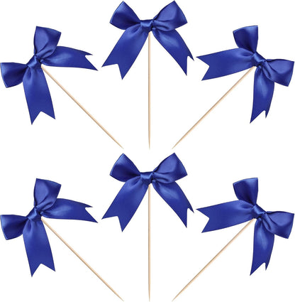 24 PCS Bow Cupcake Toppers Bow Cupcake Picks Bowknot Birthday Party Decorations Bowknot Cake Dessert Picks for Baby Shower Birthday Wedding Bridal Engagement Party Cake Decorations Supplies Yellow