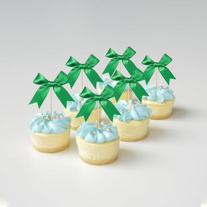 24 PCS Bow Cupcake Toppers Bow Cupcake Picks Bowknot Birthday Party Decorations Bowknot Cake Dessert Picks for Baby Shower Birthday Wedding Bridal Engagement Party Cake Decorations Supplies Yellow