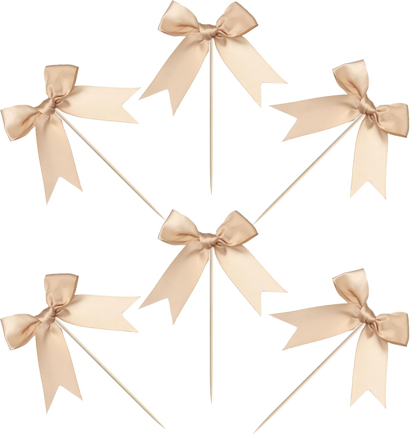 24 PCS Bow Cupcake Toppers Bow Cupcake Picks Bowknot Birthday Party Decorations Bowknot Cake Dessert Picks for Baby Shower Birthday Wedding Bridal Engagement Party Cake Decorations Supplies Yellow