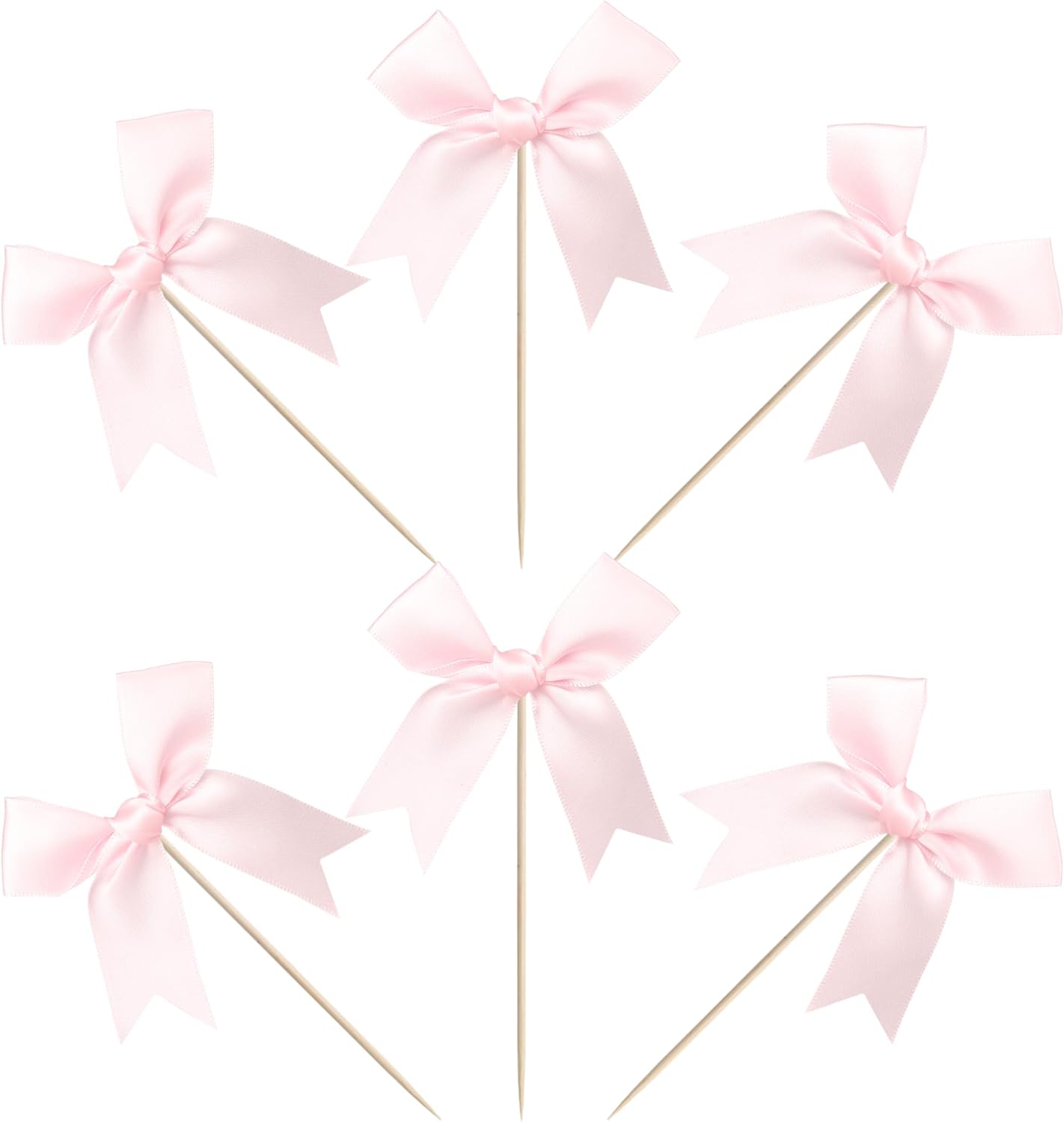 24 PCS Bow Cupcake Toppers Bow Cupcake Picks Bowknot Birthday Party Decorations Bowknot Cake Dessert Picks for Baby Shower Birthday Wedding Bridal Engagement Party Cake Decorations Supplies Yellow